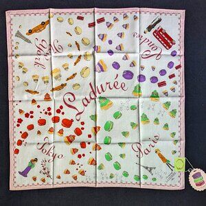 Laduree Paris Scarf Macaron Religieuse London Paris New York Tokyo 22.5" (57 cm)